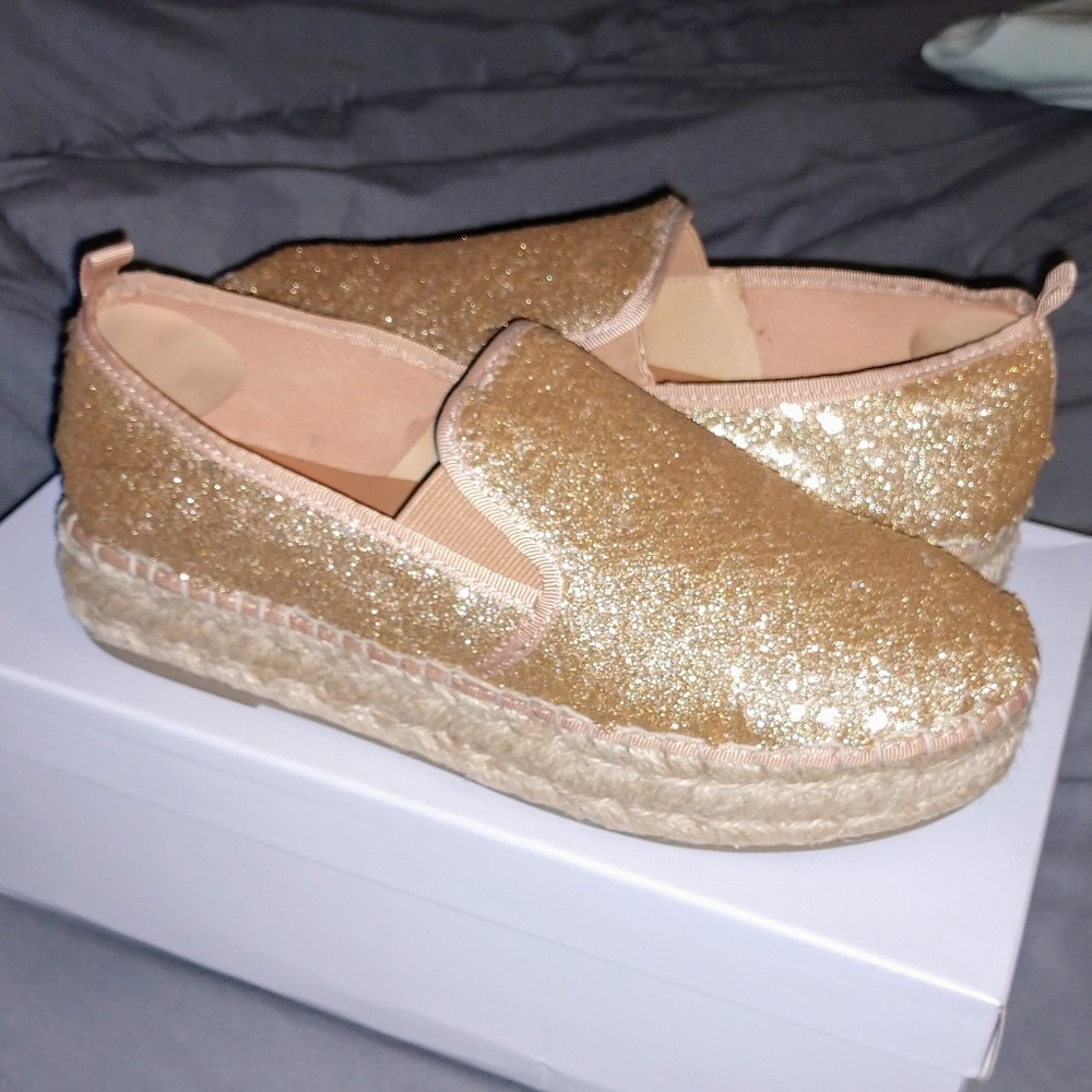 $⬇️ 🦋 Steve Madden Champagne Espadrilles Sz 7 🦋 - Picture 2 of 8